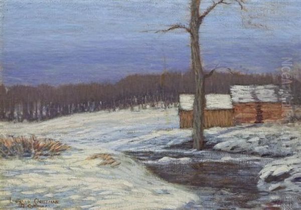 Red Barn In Snow, Connecticut - view 1