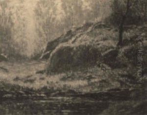 Landscape With Boulder by Leonard Ochtman