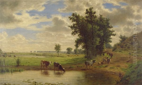 Herbstliche Landschaft Mit Kuhen - view 1