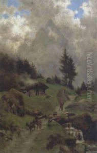 Motiv Aus Den Schweizer Alpen by Eduard Ockel