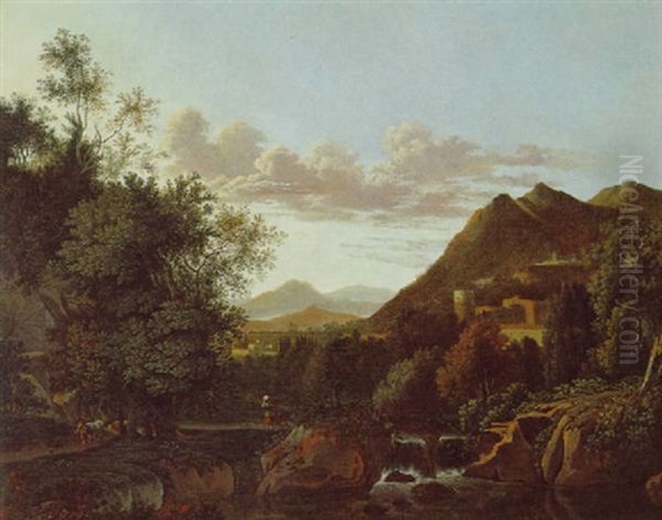 Ideale Italienische Landschaft Mit Wasserfall - view 1
