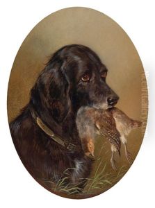 Jagdhund Mit Beute by Carl Friedrich Ockert