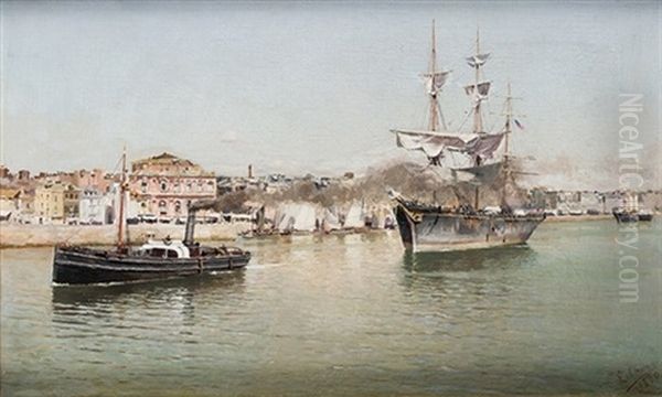 Barcos En La Bahia, 1890 - view 1