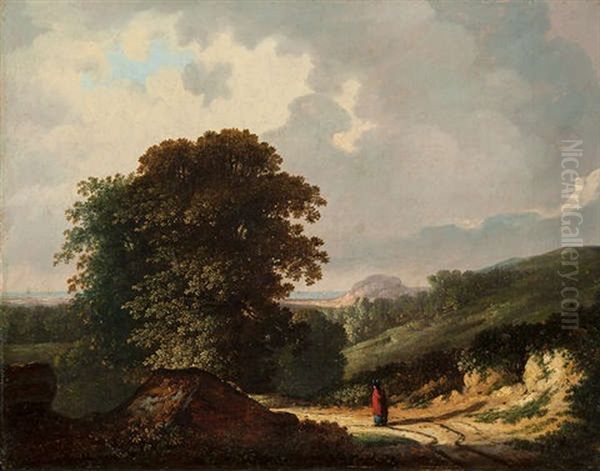Figure On A Path In Coastal Landscape - view 1