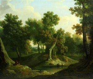 Traveller At Rest In A Woodland Clearing by James Arthur O'Connor