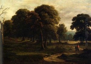 Wooded Landcape With Figures by James Arthur O'Connor