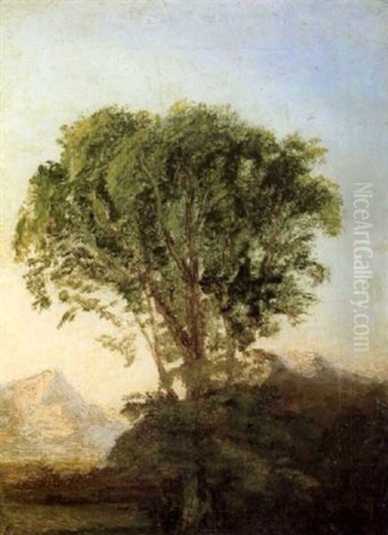 Figures In River Landscape (+ Study Of Tree In Landscape, Verso) - view 1