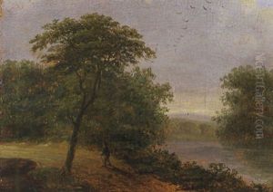 A Gentleman Walking Next To A River by James Arthur O'Connor
