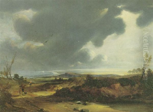 A View Of County Wicklow With Figures On A Path In The Foreground - view 1