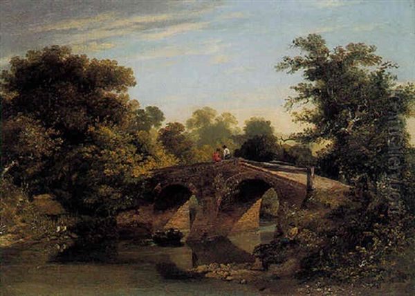 Landscape With Figures Resting On A Bridge - view 1