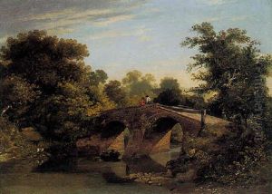 Landscape With Figures Resting On A Bridge Landscape With Figures Resting On A Bridge