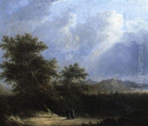 Figures On A Road, Coastal Landscape Beyond Figures On A Road, Coastal Landscape Beyond