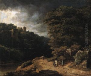 Stormy Landscape With Figures On A Path by James Arthur O'Connor