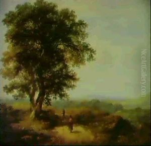 Irish Landscape With Figures On A Path by James Arthur O'Connor