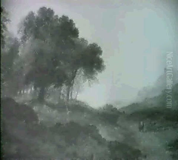 Figures On A Path In An Extensive Landscape, A Castle On A Hill Beyond - view 1