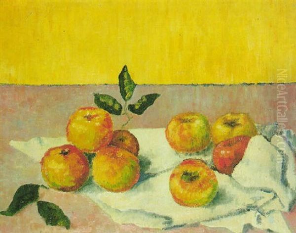 Apples On A White Cloth - view 1