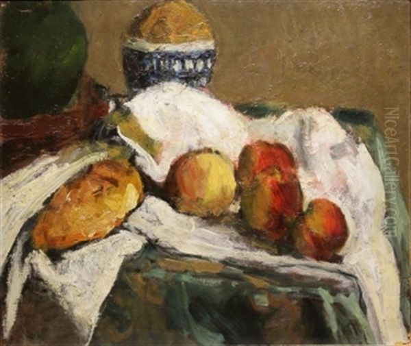 Still Life With Apples On A White Cloth - view 1
