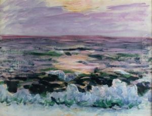 Waves Breaking On The Shore At Sunset thumbnail