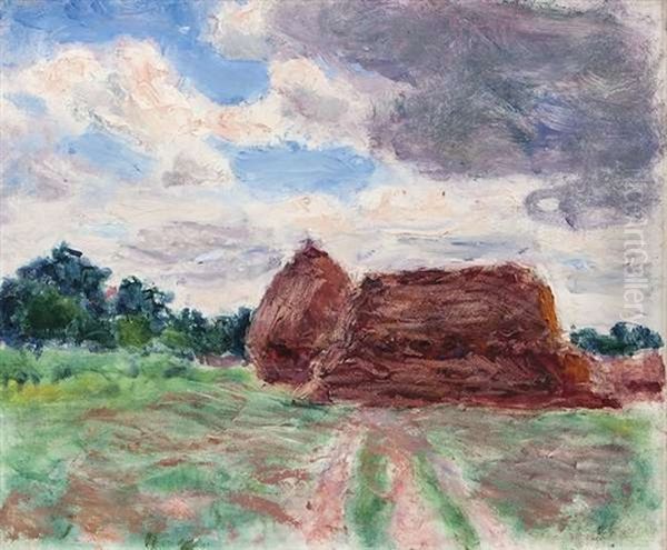Landscape With Red Haystacks - view 1
