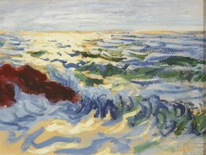 Coastal Scene, Evening Or Turbulent Sea, Brittany by Roderic O'Conor