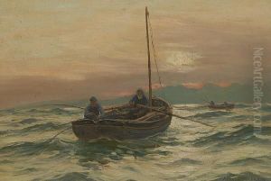 Fisherman In The Boat "troon" On The Firth Ofclyde by Andrew Black