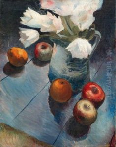 Nature Morte Aux Pommes Et Au Pot De Pivoines by Roderic O'Conor