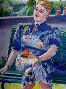 Femme Assise A La Rose by Roderic O'Conor