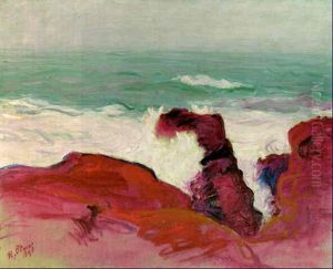 Red Rocks And Foaming Sea by Roderic O'Conor