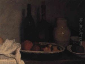 Still Life With Apples, Bottles, And Jug by Roderic O'Conor