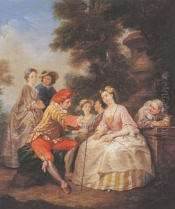 Scene Galante Dans Un Parc by Francois Octavien