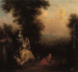 Une Elegante Compagnie Dans Le Parc D'un Chateau by Francois Octavien
