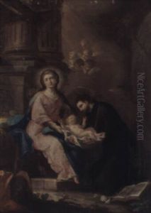 The Madonna And Child With Saint Ignatius Of Loyola by Giovanni Odazzi