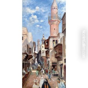 Kahire"de Bir Sokak by Frans Wilhelm Odelmark