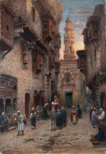 Gata I Kairo (a Street In Cairo) by Frans Wilhelm Odelmark