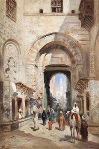 Porte De La Ville Du Caire by Frans Wilhelm Odelmark