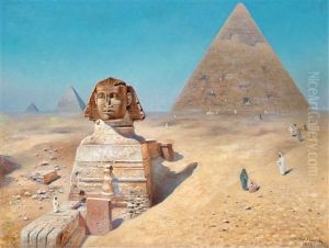 Vy Over Sfinxen Med Chefrens Pyramid I Bakgrunden