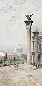 Vy Fran Markusplatsen, Venedig by Frans Wilhelm Odelmark