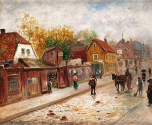 Gamla Stockholm Norrlandsgatan by Frans Wilhelm Odelmark