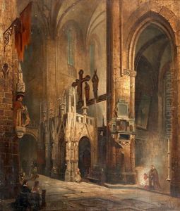 Kircheninterieur by Frans Wilhelm Odelmark