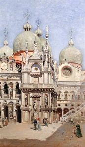 St. Marks Square, Venice by Frans Wilhelm Odelmark