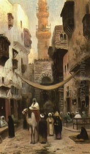 Scene De Rue Au Caire by Frans Wilhelm Odelmark