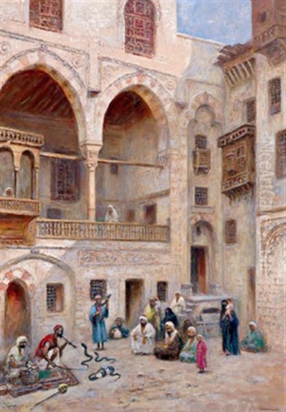 Die Schlangenbeschworer In Einem Hof In Cairo - view 1