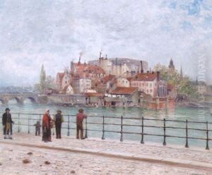 Utsikt Mot Helgeandsholmen, Stockholm by Frans Wilhelm Odelmark