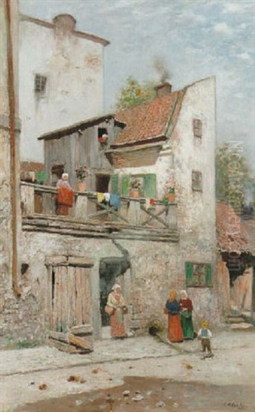 Gatubild Med Manniskor - Motiv Fran Nybergsgatan, Kvarteret Kronkvarnen, Stockholm - view 1