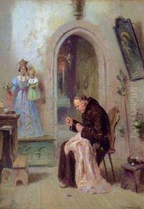 Syende Munk by Frans Wilhelm Odelmark