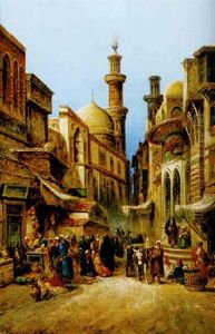 Gatuscen, Kairo by Frans Wilhelm Odelmark