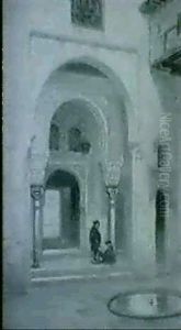 Marockansk Stadsbild Med Figurer