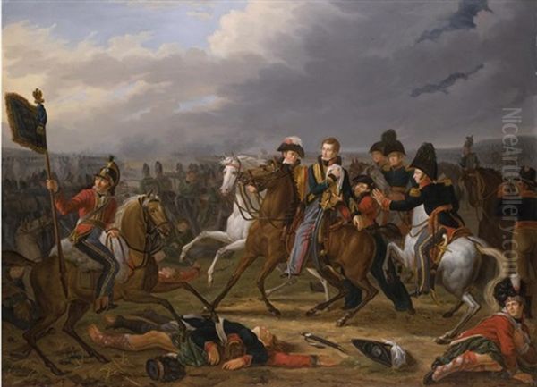 Der Prinz Von Oranien In Der Schlacht Bei Waterloo (+ Etching Of Same; 2 Works) - view 1