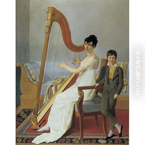 Portrait Of A Lady (madame Vigier?) And Her Son - view 1