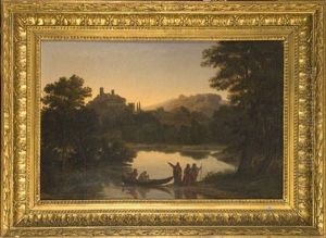 Le Christ Et Des Pelerin Pres D'un Lac